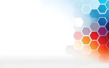 A colorful hexagons on a white background