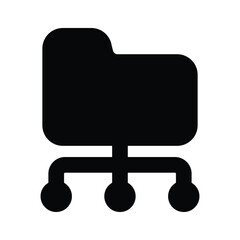 Shared folder, network folder icon design, premium vector