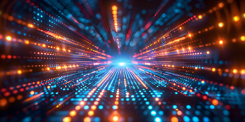 Fototapeta premium Abstract 3d digital background, lines, perspective, speed, for tech, data, audio, graphics