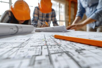 The architect is designing the drawings for the house