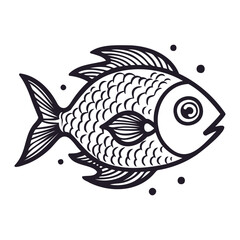  illustration of a stylized fish with a feathered tail