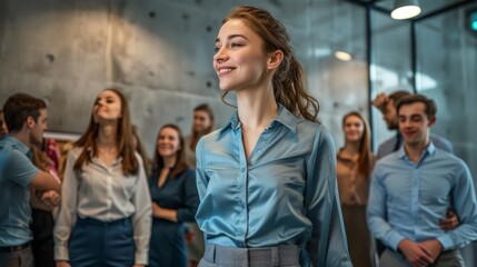 Obraz premium The smiling female leader