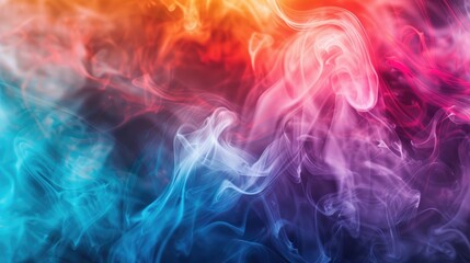 Fototapeta premium Colorful smoke of incense in the abstract background