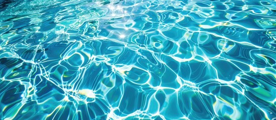 Rippled pattern of clear water in a serene blue pool