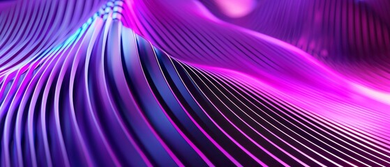 Abstract Purple And Blue Lines In 3D Render