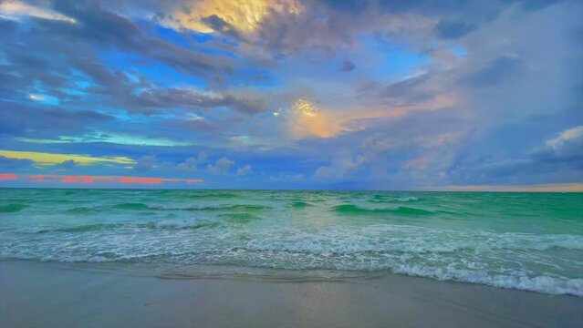Stormy Sunset Beach Waves Sarasota Florida