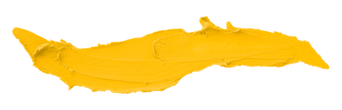 Yellow plasticine brush isolated on transparent background.