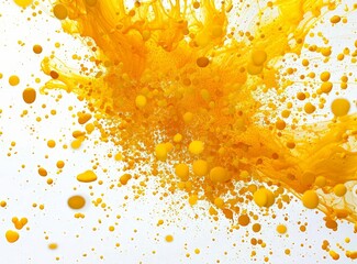 A Close-Up of Bright Yellow Paint Splatters