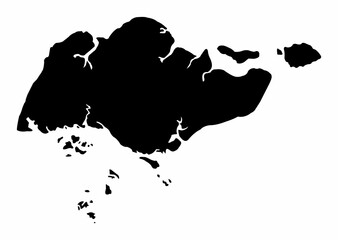 Singapore map silhouette
