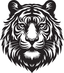 Tiger head silhouette vector art illustration