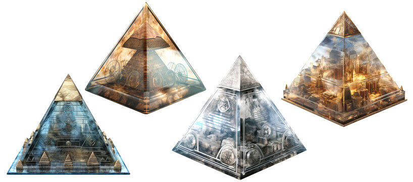 Crystal Clear Pyramidion - Transparent Background with High Detail Realism
