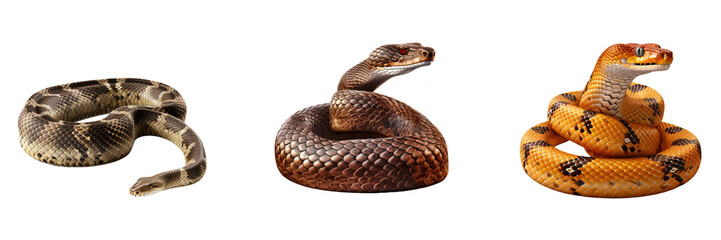 Fototapeta premium Realistic High Detail Snake on Transparent Background