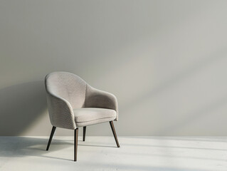 grey armchair isolated on grey gradient background