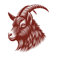 goat head Vector, goat vector illustration, goat head emblem design, Goat silhouette