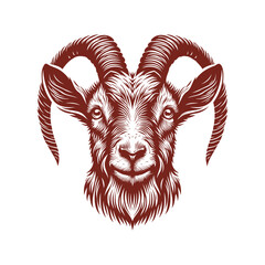 goat head Vector, goat vector illustration, goat head emblem design, Goat silhouette
