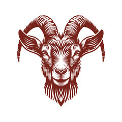 goat head Vector, goat vector illustration, goat head emblem design, Goat silhouette