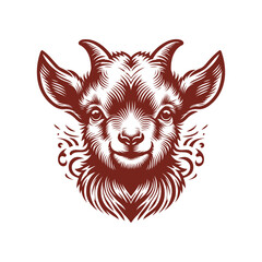 goat head Vector, goat vector illustration, goat head emblem design, Goat silhouette