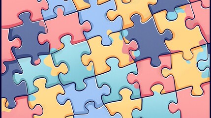 Obraz premium Jigsaw Puzzle Outline Design