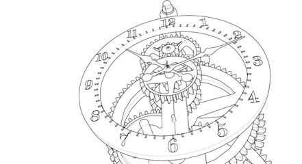 clock graphic symbol 3d illustration