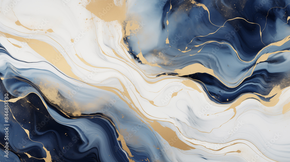 Poster  Marble effect background. Fluid art texture. Backdrop with abstract mixing paint effect. Mixed paints for interior poster.