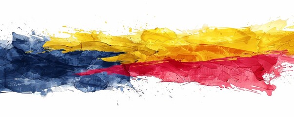 Isolated flag of Ecuador on white background
