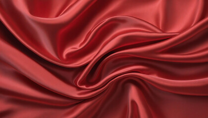 Obraz premium Elegant Red Silk Textile Design with Flowing Waves