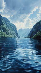 Obraz premium lake and mountains