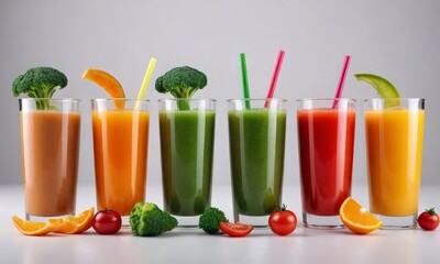 Fresh Fruit Smoothies with Broccoli and Tomatoes