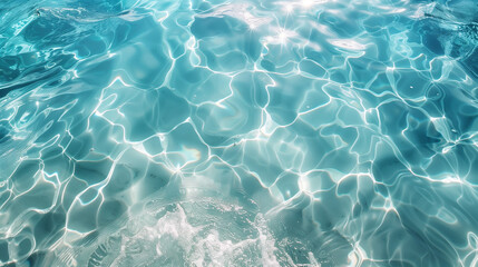 Transparent turquoise water of bright color as a solid background