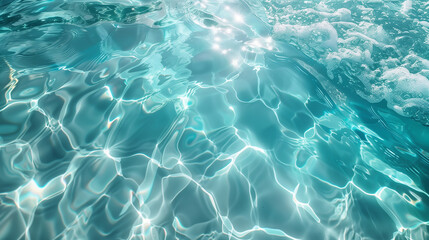 Obraz premium Transparent turquoise water of bright color as a solid background