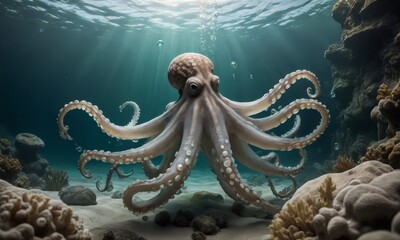 Obraz premium Octopus in the Ocean