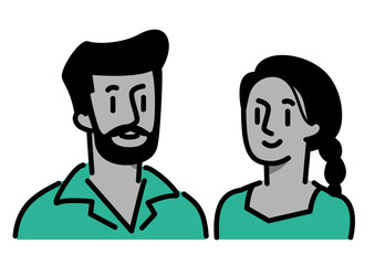 男女のカップル。夫婦。恋人。