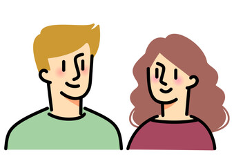 男女のカップル。夫婦。恋人。