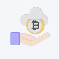 Icon Cloud Money. related to Cryptography symbol. flat style. simple design illustration
