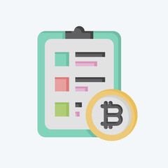 Icon Crypto Report. related to Cryptography symbol. flat style. simple design illustration