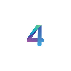 vector gradient number logo design