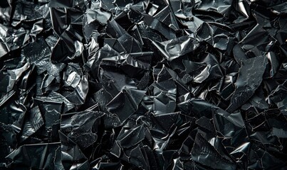 Black and white photo of glass shards