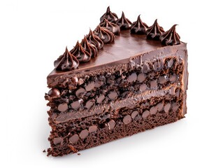 chocolate cake isolated on white