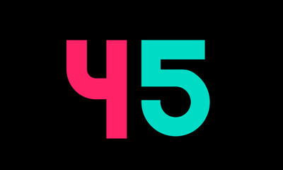 Number Colorful New Trend Modern Logo