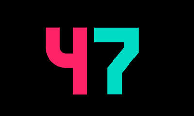 Number Colorful New Trend Modern Logo