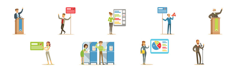 Voting Process with People Voter Character Vector Set