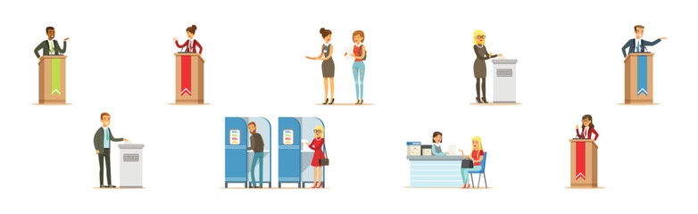 Voting Process with People Voter Character Vector Set