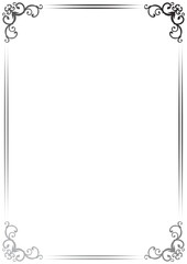 Vintage frame, silver color, gray gradation, classic vintage border.