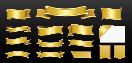 A ribbon with a flashy design and decorated with lights
