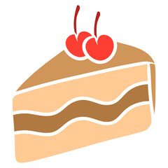 piece of cake with cherries