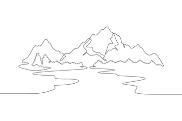 One continuous line . Line art. Minimal single line.White background. One line drawing. © nasharaga