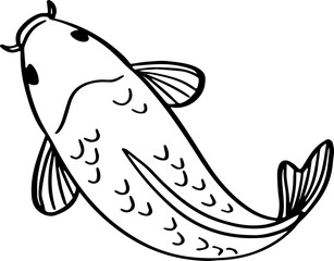 top view fish drawing.