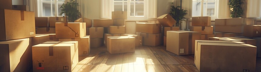 A room filled with moving boxes, ready for the next move