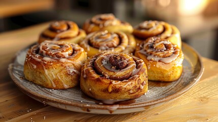 Freshly baked cinnamon rolls