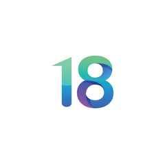 vector gradient number logo design